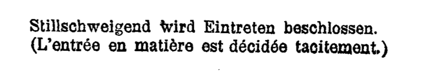 Example of a silent vote on entering the detailed debate (1903, Document ID 20027243)