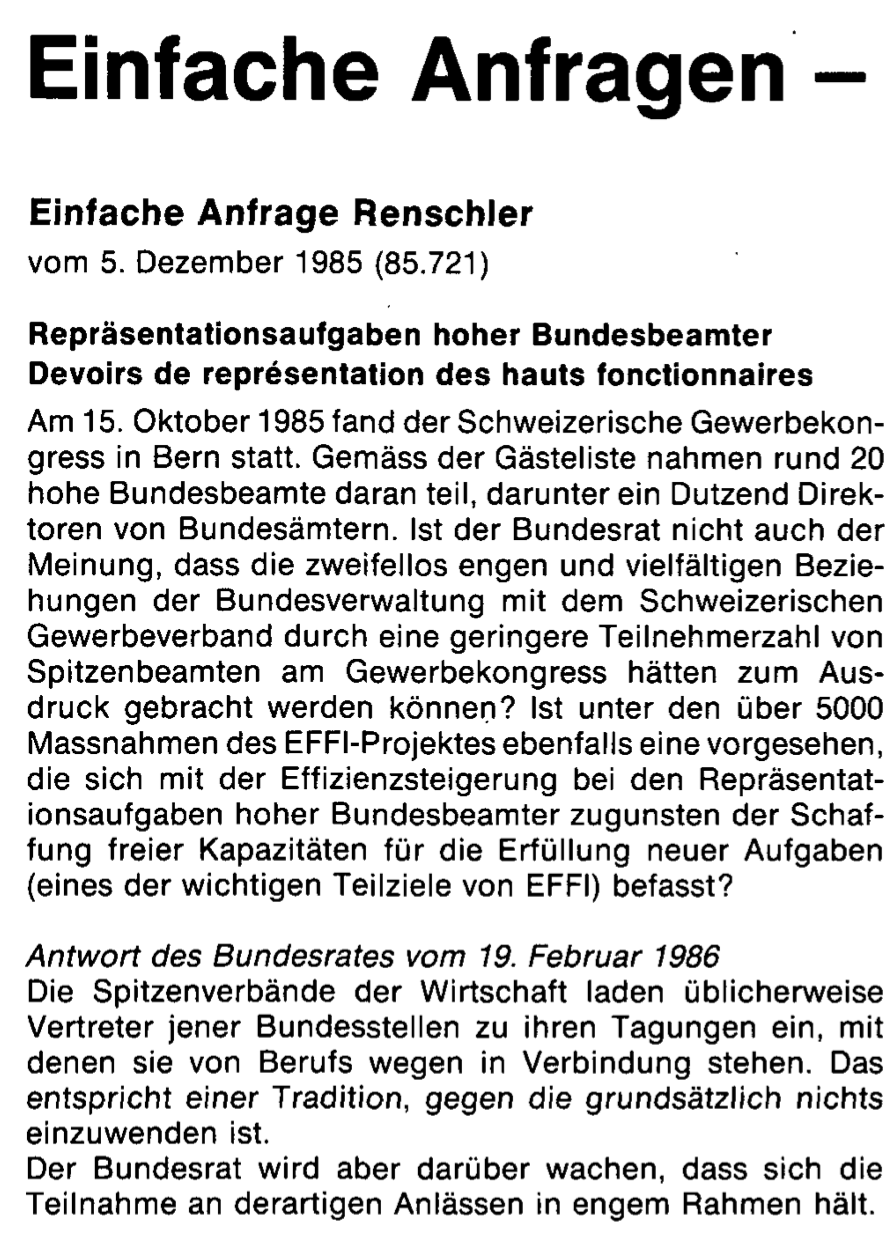 Example of a Anfrage reported in the AB (1986, 20014253, page 1)